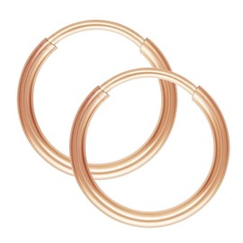 HUNTER & TROVE Infinity Endless Hoop Earrings in 925 Sterling Silver or 14K Gold fill, 14mm - 20mm sizes (14K Rose Gold Fill 12mm)