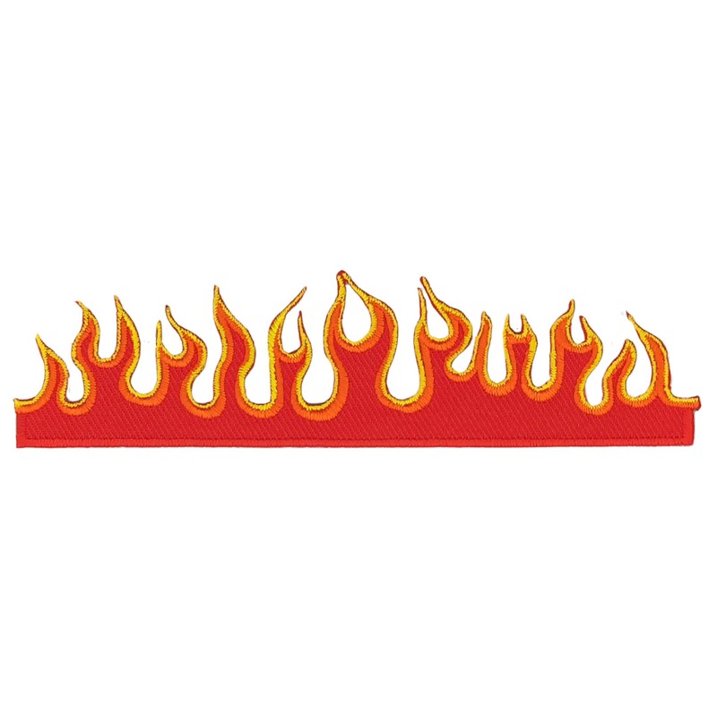 Fire Flames Patch for Iron-On or Sew On Iron-On Patch