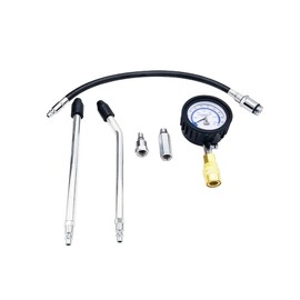 Pit Posse Motorcycle Compression Tester Kit Compatible with Yamaha Honda KTM Suzuki Kawasaki - Comes with 10mm 12mm 14mm 18mm Spark Plug Adapters - Reads 0-300 PSI - Carry Case Included