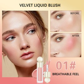 Liquid Blush - Soft Cream Liquid Blush Makeup/Lip and Cheek Blush Tint/Skin Tint Blush/Dewy Face Blush for Cheeks (#01)