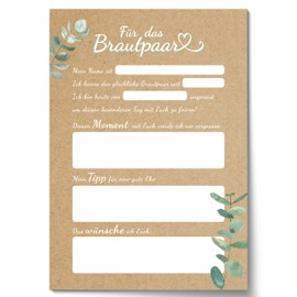 CreativeRobin Wedding game and guest book cards for 50 guests • in a handy A5 notepad for tearing off