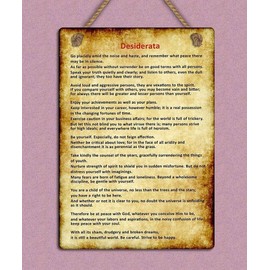 Tin Sign Metal Tin Sign 8x12 inches Hanging Vintage Grunge Style Desiderata Poem Tin Wall Decoration Iron Painting Metal Decorative Wall Art