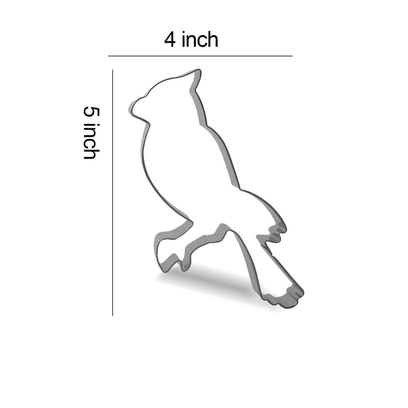 Keewah 5 inch Cardinal Bird Cookie Cutter, Stainless Steel