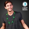 FlashingBlinkyLights Green Light Up LED Mardi Gras Bead Necklace