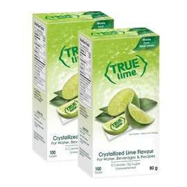 True Lime True Citrus Crystallized Lime for Water, Teas & Recipes - 100% Natural Ingredients - 100 Count 2-Pack Lime 2.82 oz