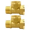 Joywayus 2PCS Brass Pipe Fitting Barstock Tee 3 Way NPT
