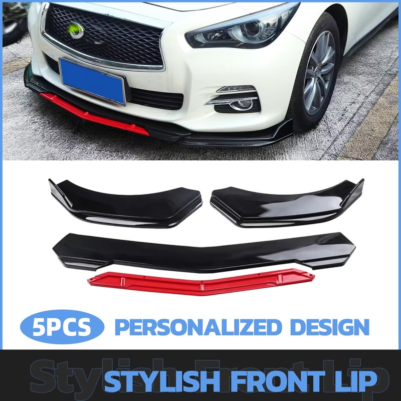 goodfitment Universal Front Lip for Car,Glossy Black Front Bumper Lip,