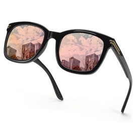 SIPHEW Retro Square Sunglasses for Women|Lightweight Fashion Sunglasses 100% UV400 Protection|Polarized Mirrored Shade