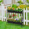 OYEAL Raised Garden Bed 32" Tall Elevated Planter Boxes with