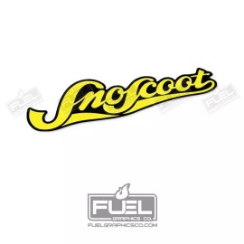 Yamaha SnoScoot Snowmobile Vintage Hood Vinyl Decal Sticker 10.5" Wide - Yellow