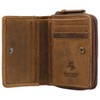 VISCONTI Small Leather Oil Tan Zip Around Four Card Wallet