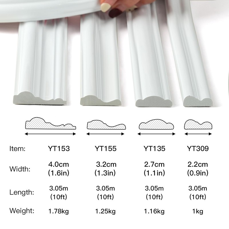 Yefanxi Peel and Stick Panels Glossy Molding Trim, Flexible Chair