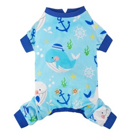 KYEESE Pijamas para Perros Ropa para Gatos con Ballena Trajes corporales para Perros después de una cirugía Ropa elástica para Perros Abrigo para Perros Mono para Perros Disfraz para Perros Traje de
