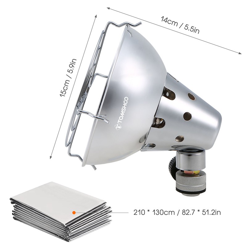 TOMSHOO Portable Gas Heater with Emergency Blanket and 4 Clips
