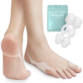 TENICORE 足指サポーター 母趾/小趾同時サポーター 足指広げる 足指 保護 足指パッド 足指サポーター シリコン製 衝撃吸収 フリーサイズ 装着簡単 1足組