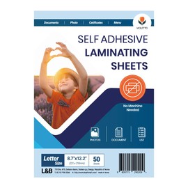 VIOLETTO (50 Sheets) Self Adhesive Laminating Sheets, Self-Seal, No Machine Needed, self Sealing, 8.5 x 11 Inch