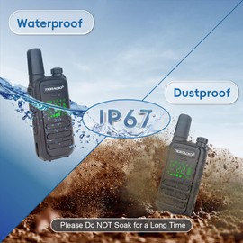 Walkie Talkies Waterproof IP67 Long Range FRS Two-Way Radios, Frequency Copy, VOX, NOAA Emergency Weather Radio for Camping Hunting, TIDRADIO TD-M11 4 Pack with Charging Base