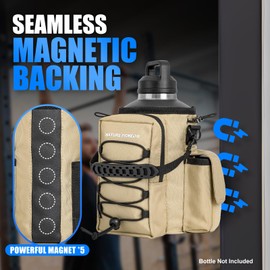 NATURE PIONEOR Magnetic Gym Bag for Men and Women - Magnet Water Bottle Holder Sling Carrier with Crossbody Shoulder Strap,Gym Accessories Pouch,Phone Pockets for Sports,Walking,Travel,Workout