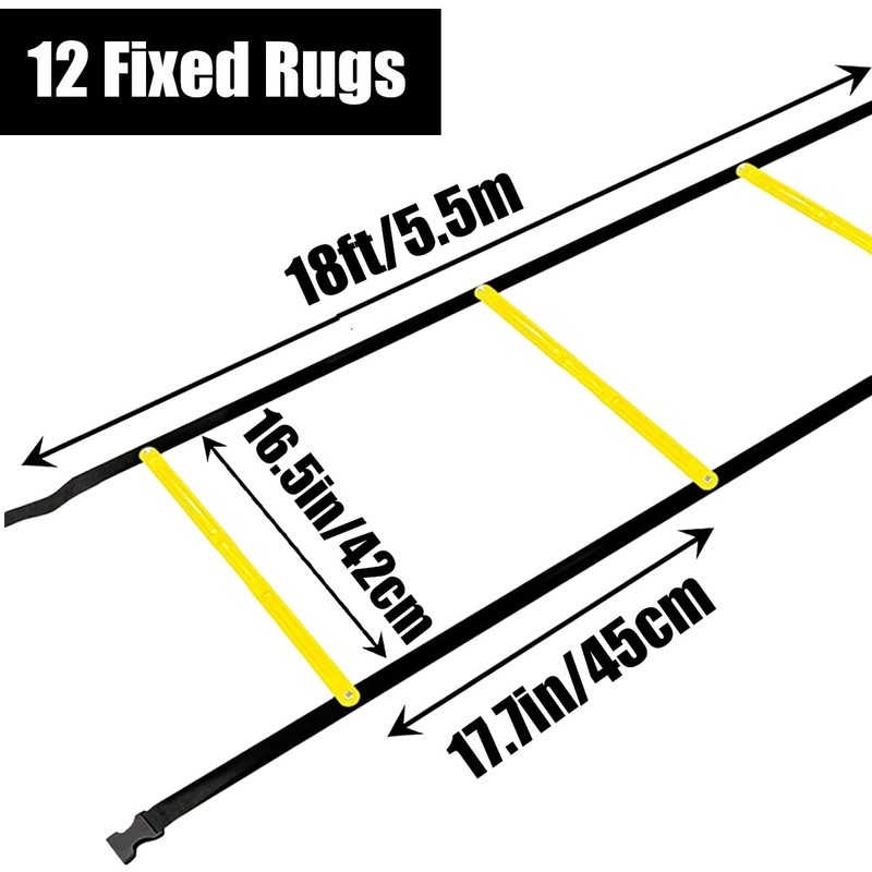 Tangle-Free Agility Ladder Speed Training Equipment - 2lbs Heavy Duty