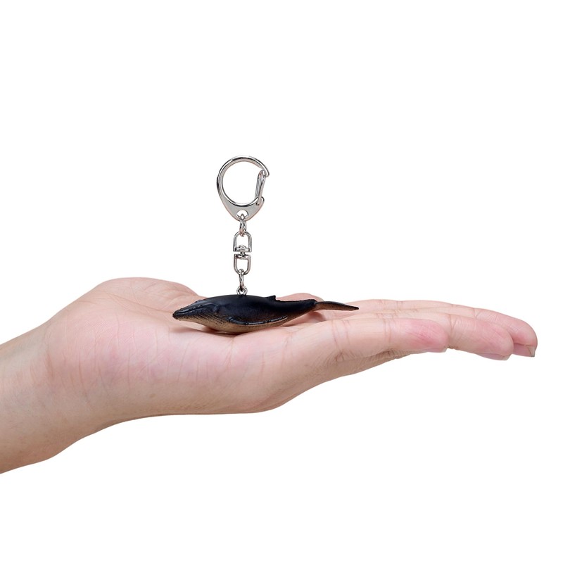 Mojo 387499 Humpback Whale Animal Figure Keychain, Black