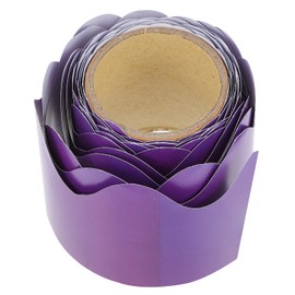 Milisten 5M Scalloped Bulletin Board Border Bulletin Borders Stickers Border Trim Chalkboard Sticker for Desks Locker Displays Homeschool Classroom Purple