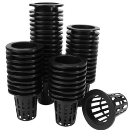 KH866 50 Pack 2 Inch Heavy Duty Net Pots with Wide Lip, Slotted Mesh Design for Hydroponics and Aquaponics
