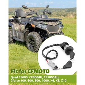 Hulyxayfave 9dsv-011000-6k00 Ignition Switch Lock Kit with 2 Keys Fit for CFMOTO Quad CF600 CF800AU CF1000AU Cforce 400 600 800 1000 X6 X8 X10 2022-2024, All Terrain Vehicles Parts