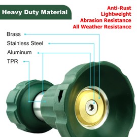 H2O WORKS Garden Hose Nozzle Heavy Duty Metal Water Nozzle with Adjustable Watering Patterns High Pressure Hose Nozzle Sprayer, Pefect for Washing and Cleaning