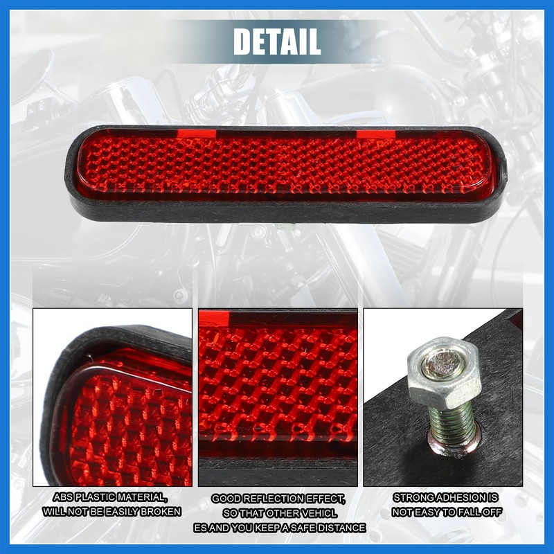 VekAuto Universal Reflector Motorcycle Safety Spoke Reflective w/Screw Red Auto