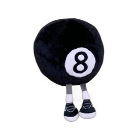 Xshelley 32 cm Billiard 8 Ball Plush Toy Pillow-3D Black 8 Billiard Ball Throw Pillow-Black Circle Pillow Plush Stuffed Billiards Decoration Gifts for Birthday