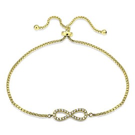 Hoops & Loops - Pulsera de Plata de Ley con circonitas cúbicas infinitas Ajustables