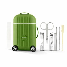 Kit de Cortaúñas de Acero Inoxidable 316L Filoso con Mini Maleta Portátil y Creativa 8 en 1 para Adultos Set de Manicura Herramientas de Cuidado Personal para Uso Diario Viajes y Regalo