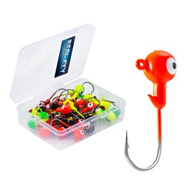 BEELAXY Fishing Lures Jig Heads, Sharp Fishing Hooks for Bass Trout Freshwater,Saltwater Multi Pack (Assorted, 1/2 20Pcs)