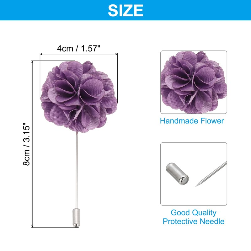PATIKIL Flower Boutonnieres Pin, 1 Pcs Lapel Pin for Men