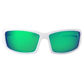Polarized Sunglasses for Men - Premium Sport Sunglasses - HZ Series Aquabull (Gloss White, Emerald Green Mirror)