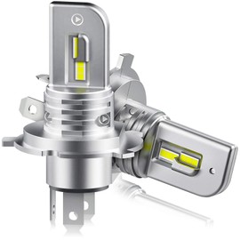 Feison H4/H19 Shared LED Headlight, White, Explosive Light, Hi/Lo Vehicle Inspection, 60 W, 13,000 LM, Compatible with 12 V Vehicles (Hybrid and EV Cars), Ultra Small, Integrated White, 6500K, Fanless