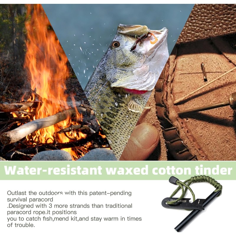 Fire Starter Survival Tool, Ferro Rod Fire Starter Kit &