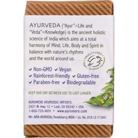 Auromere Auromere Ayurvedic Bar Soap, Lavender Neem - Eco Friendly, Handmade, Vegan, Cruelty Free, Natural, Non GMO (2.75 oz), 1 pack