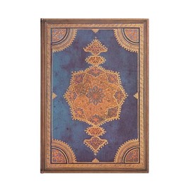 Safavid Indigo (Safavid Binding Art) Grande Unlined Hardcover Journal: Hardcover, 120 gsm, Ribbon Marker, Memento Pouch, Wrap Closure