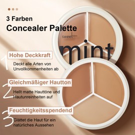 Concealer - 3 Colours High Coverage Waterproof Face Concealer Full Cover Concealer Palette - Creaminess Flatness Face Make-Up, Dark Dark Circles Concealing Stains Scars Fine Lines