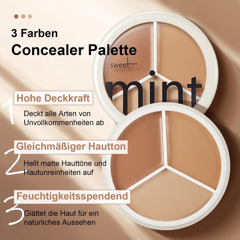 Concealer - 3 Colours High Coverage Waterproof Face Concealer Full