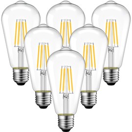 ANWIO ST21 LED Filament Bulb 7W(60 Watt Equivalent) Dimmable 2700K Warm White Vintage Edison Light Bulb E26 Medium Base (6-Pack)
