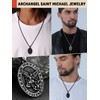 FaithHeart Stainless Steel Saint Michael Necklace for Men Women Archangel