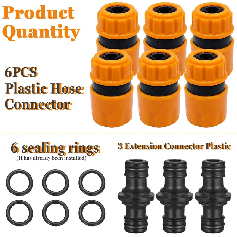 ATB Foger 9 Pcs Hose Connector Kit Garden Hose Fitting