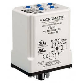 Macromatic PMPU 3 Phase Monitor Relay, Spdt, 500Vac, 8 Pin