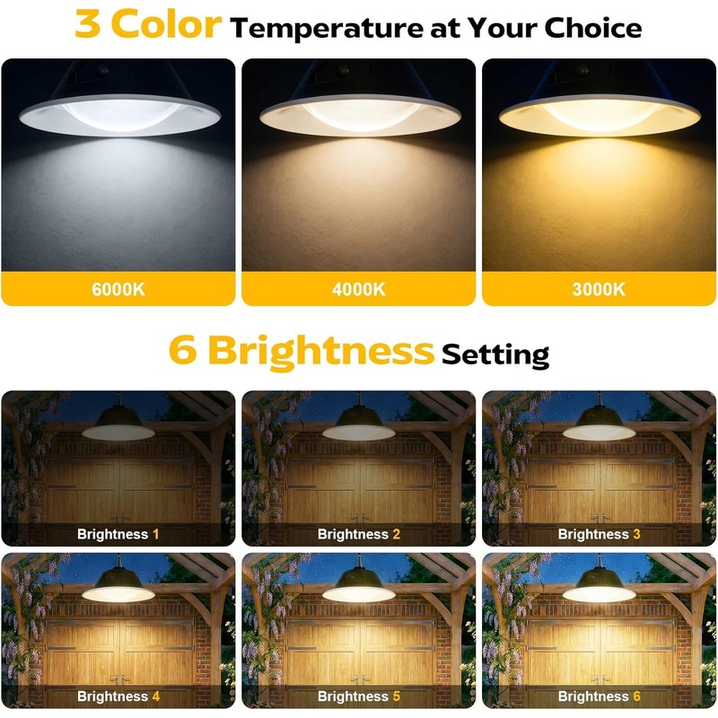 A.bigwhale Solar Shed Pendant Light, Outdoor Solar Lamp with Remote