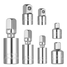 7 Pcs Impact Socket Adapter Set, 3/8 1/4 1/2 Adapters, Impact Wrench Adapter, Includes 3 Pcs Joint Socket Wrench Adapters, Drill Sockets Adaptor