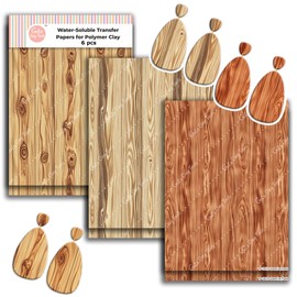GOTO CLAY TOOLS Wood Grain Clay Transfer Paper – 6 Pcs (4 x 5.5 inch) Polymer Clay Transfer Sheets for Jewelry Making, Crafts & DIY Clay Designs