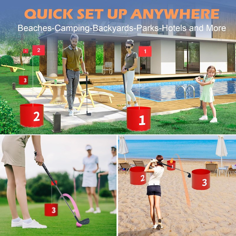 FOOING Golf Game, 9 Hole Yard Game for Adults Outdoor/Indoor,