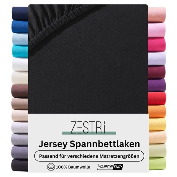 Zestri Box Spring Fitted Sheet Black 140-160 x 200 cm